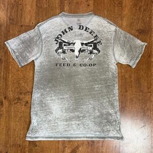 John Deere graphic t-shirt with cow skull design